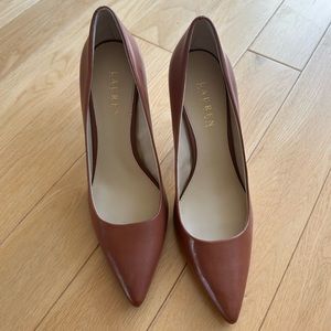 Ralph Lauren pointed brown heels